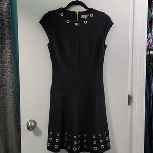Michael Kors Black Dress with Gold Grommets
